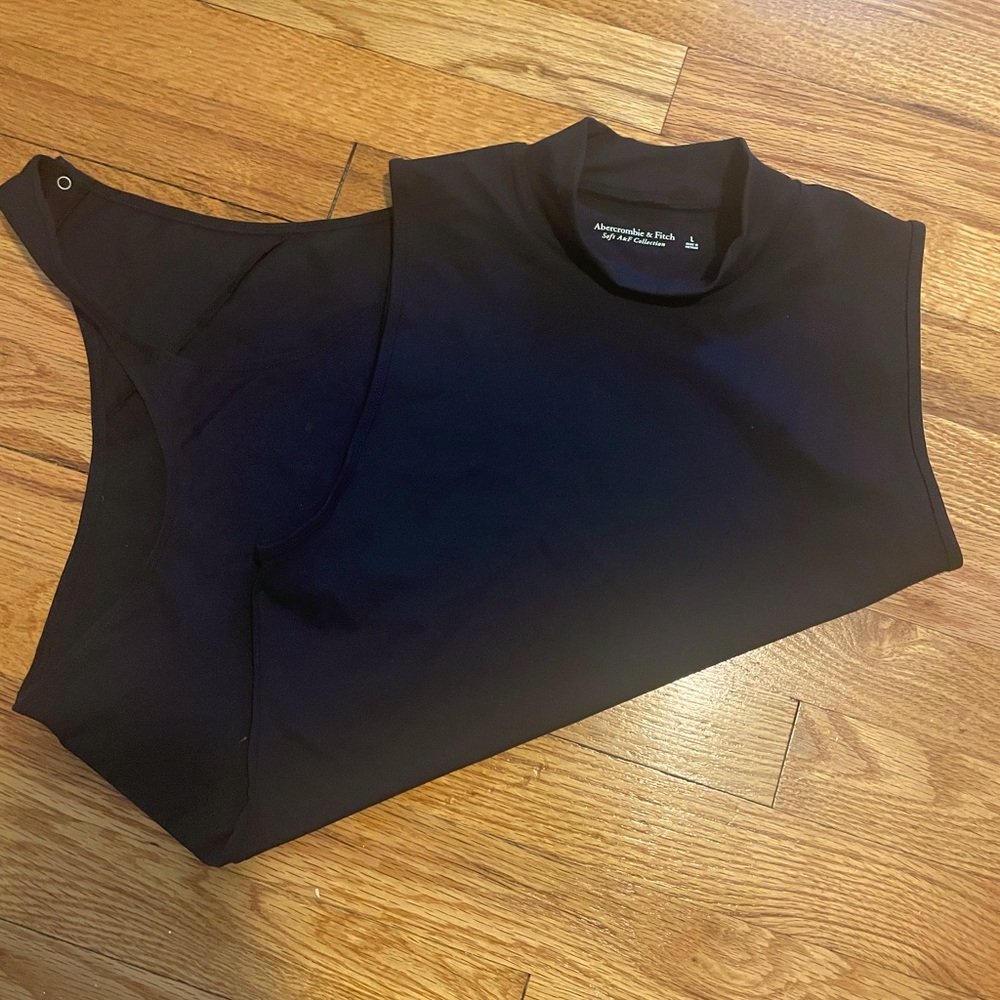 Soft A+F Collection - Black Sleeveless Mock Turtleneck Body suit